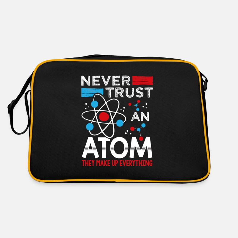 Never trust an atom science teacher - Retro Tasche - Schwarz/Gold