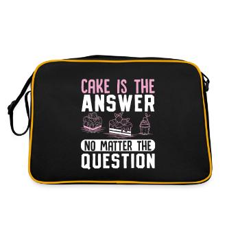 Cake is the answer no matter the question Baker - Retro Bag - black/gold - Back