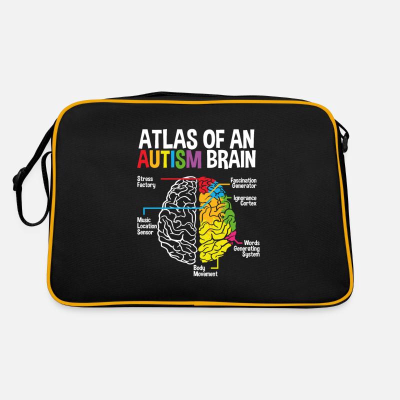 An Autism Brain - Retro Tasche - Schwarz/Gold