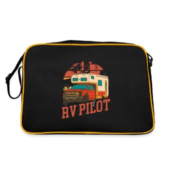 Motorhome RV Camping Camper Rv - Retro Tasche - Schwarz/Gold - Hinten