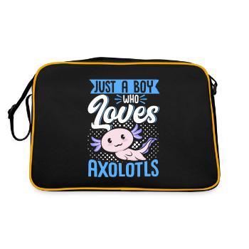 Axolotl Lover Just A Boy Who Loves - Sac Retro - noir/or - Dos