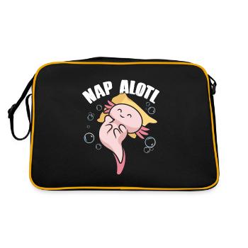 Axolotl Sleeping Nap Alotl Kawaii - Retro Bag - black/gold - Back