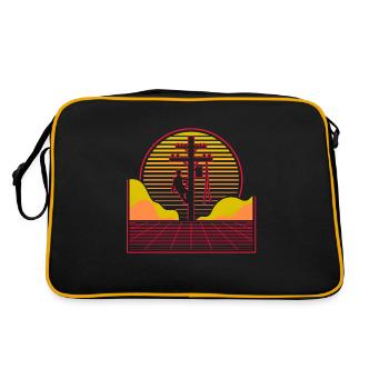 Vaporwave Retro Lineman - Sac Retro - noir/or - Dos