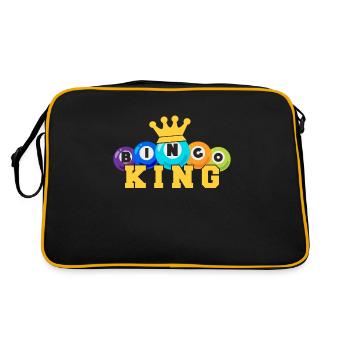 Bingo King Funny Lucky Gambling - Retro Tasche - Schwarz/Gold - Hinten