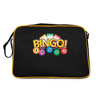 Bingo Funny Lucky Gambling - Retro Tasche - Schwarz/Gold - Hinten