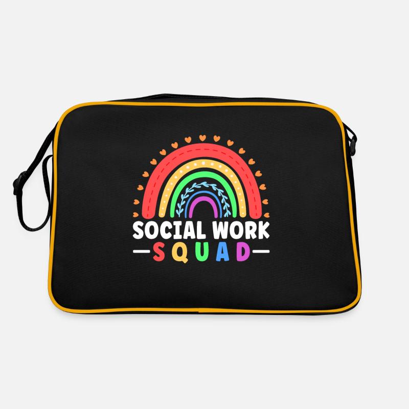 School Social Work Month Rainbow Retro Tasche