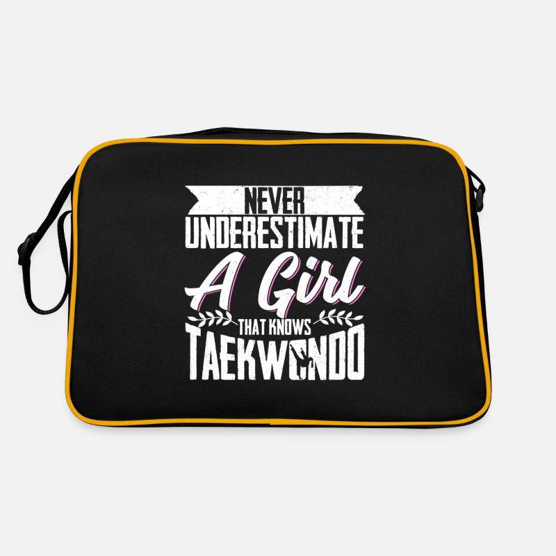 TKD Korean Martial Arts Tae Kwon - Retro Tasche - Schwarz/Gold