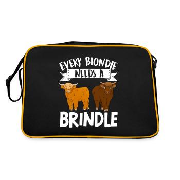 Scottish Highland Cattle Cow - Retro Bag - black/gold - Back