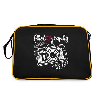 Photography Camera Lens Watercolor - Retro Tasche - Schwarz/Gold - Hinten