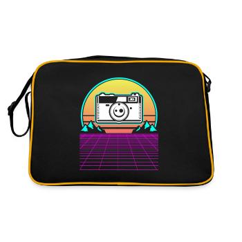 Photography Camera Lens Vaporwave - Retro Tasche - Schwarz/Gold - Hinten