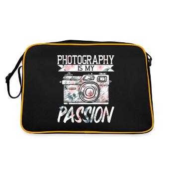 Photography Camera Lens Flowers - Retro Tasche - Schwarz/Gold - Hinten