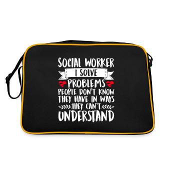 School Social Work Month Social - Retro Tasche - Schwarz/Gold - Hinten