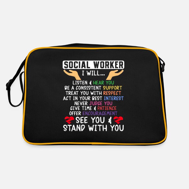 School Social Work Month Hands Retro Bag
