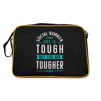 School Social Work Month Social - Retro Tasche - Schwarz/Gold - Hinten