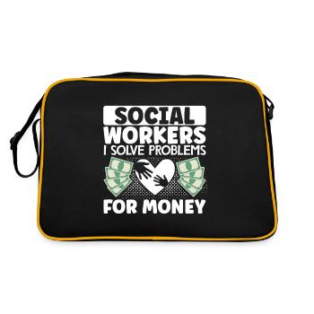 School Social Work Month Social - Retro Tasche - Schwarz/Gold - Hinten