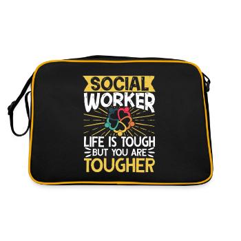 School Social Work Month Social - Retro Tasche - Schwarz/Gold - Hinten