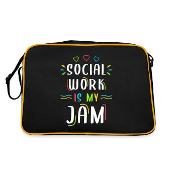 School Social Work Month Social - Retro Tasche - Schwarz/Gold - Hinten
