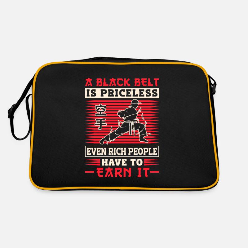 Karate Belt Gi Uniform A Black Retro Tasche