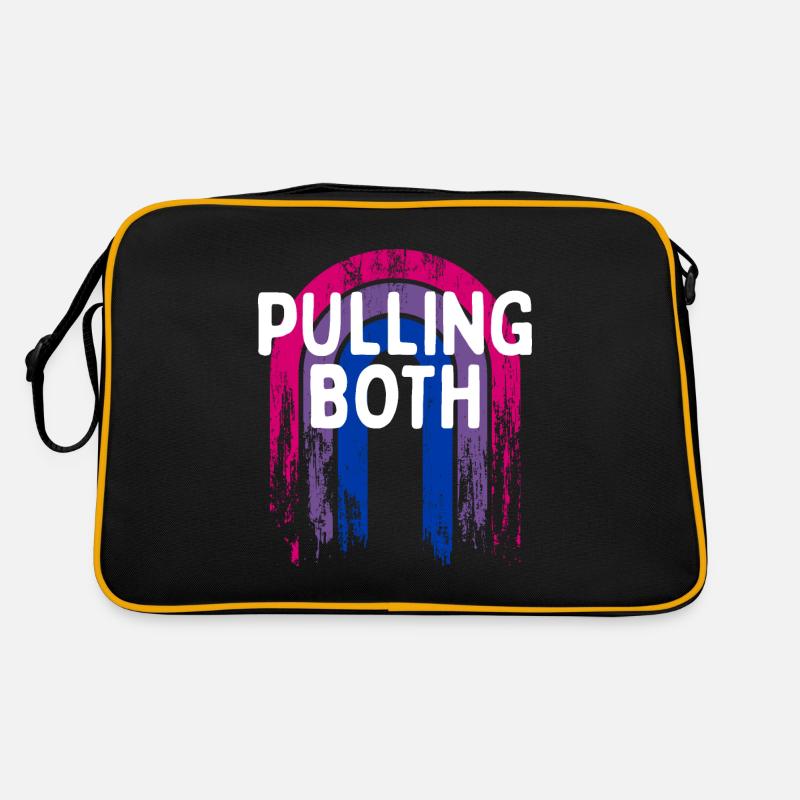 Pulling Both Bisexual LGBTQ Bi Pride Couples Funny Retro Tasche