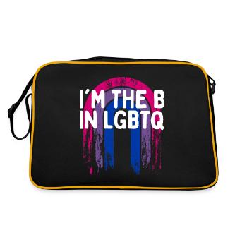 Je suis le B dans LGBTQ Bisexual Pride Bi LGBT - Sac Retro - noir/or - Dos