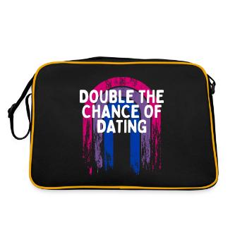 Double the Chance of Dating Bisexual Single Bi - Retro Bag - black/gold - Back