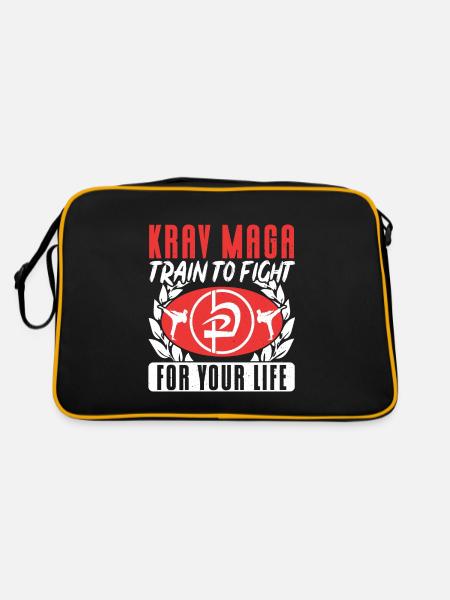 Krav Maga Apparel Israeli Self - Retro Tasche - Schwarz/Gold - Hinten