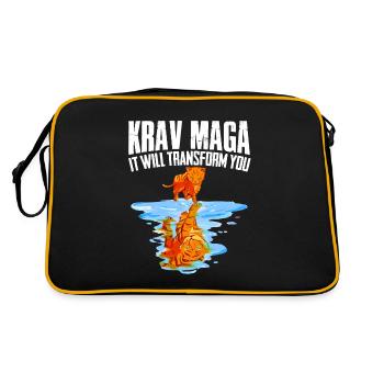 Krav Maga Apparel Israeli Self - Retro Tasche - Schwarz/Gold - Hinten