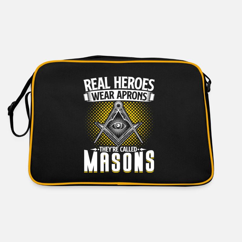 Masonic Freemasonry Fraternal - Retro Tasche - Schwarz/Gold
