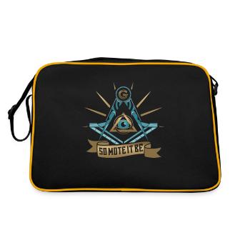 Masonic Freemasonry Fraternal - Retro Tasche - Schwarz/Gold - Hinten