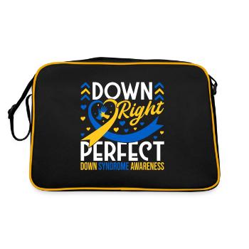 Down Syndrome Awareness Month Down - Retro Tasche - Schwarz/Gold - Hinten