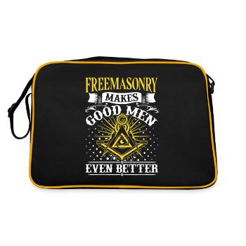 Masonic Freemasonry Fraternal - Retro Tasche - Schwarz/Gold - Hinten