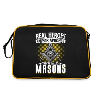 Masonic Freemasonry Fraternal - Retro Tasche - Schwarz/Gold - Hinten