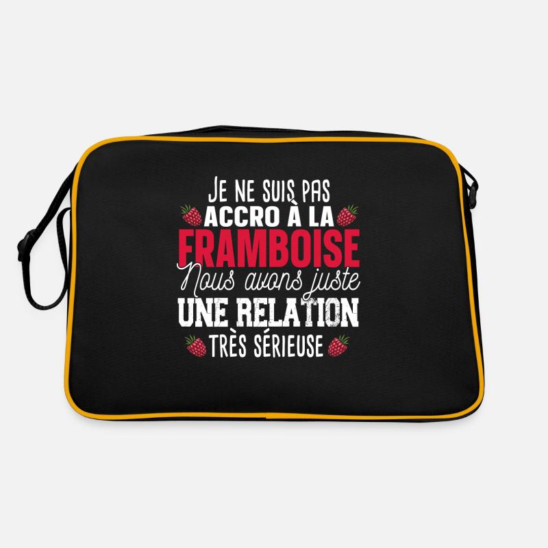 Framboise Fruit Relation Cadeau Humour Rouge - Sac Retro - noir/or
