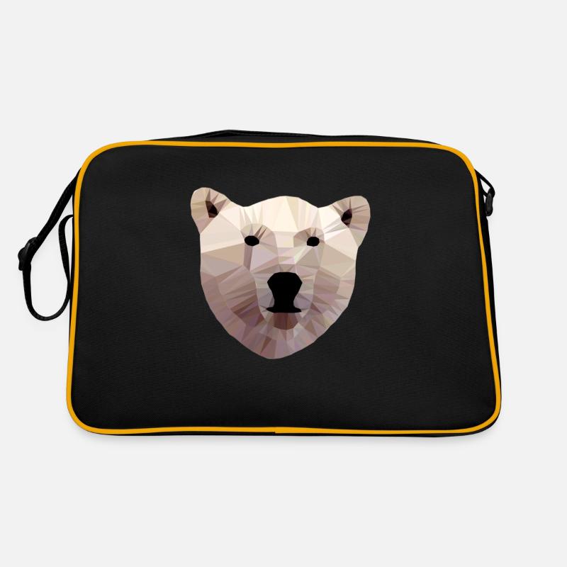 Eisbär Kopf Polygon Retro Tasche