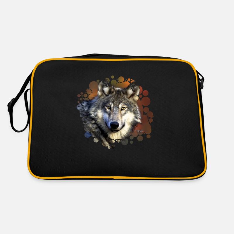 Wolfsgesicht Retro Tasche