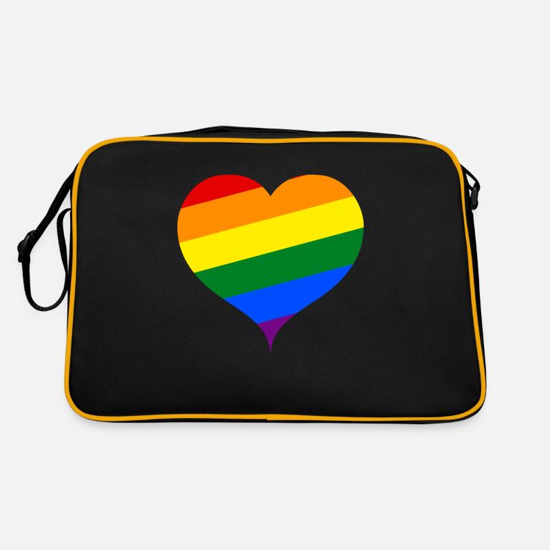 LGBT PRIDE Herz Retro Tasche