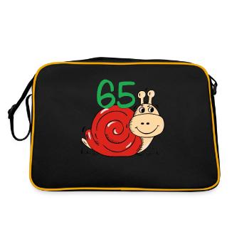 Snail 65 th birthday - Retro Bag - black/gold - Back