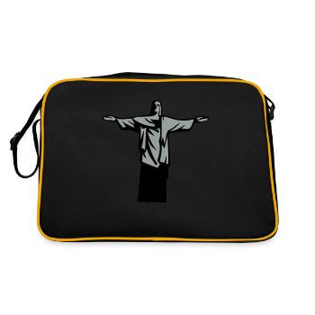 Christus Erlöser Statue Rio de Janeiro - Retro Tasche - Schwarz/Gold - Hinten