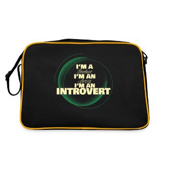 I'm an Introvert, Gift, Gift idea - Retro Bag - black/gold - Back