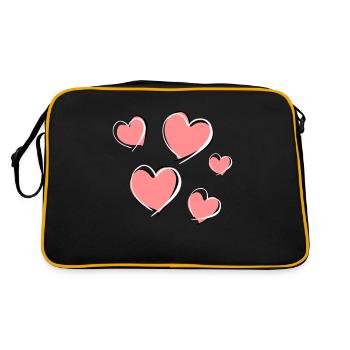 cinq cœurs - symbole d’amour - Sac Retro - noir/or - Dos