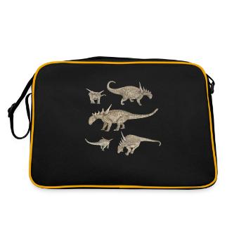 Sauropelta dinosaur - Retro Bag - black/gold - Back