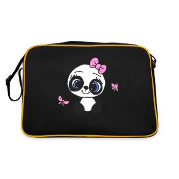 Panda femelle avec des papillons - Sac Retro - noir/or - Dos