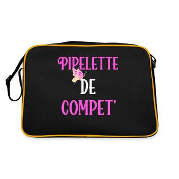 Cadeau humour femme, copine, pipelette, provoque. - Sac Retro - noir/or - Dos