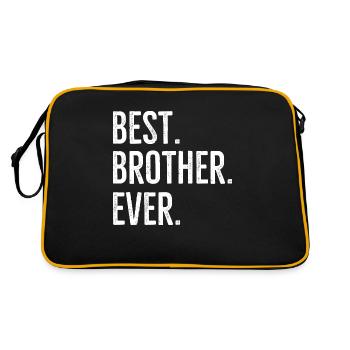 Bester Bruder aller Zeiten - Retro Tasche - Schwarz/Gold - Hinten