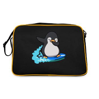dab dabbing pingouin surf confetti costume graphique - Sac Retro - noir/or - Dos