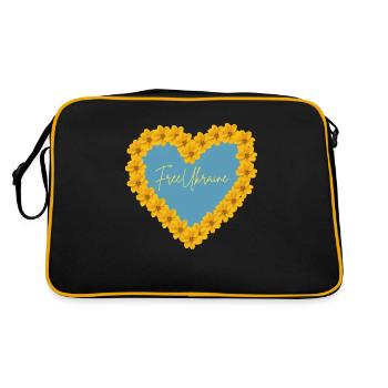 Free Ukraine - Retro Tasche - Schwarz/Gold - Hinten