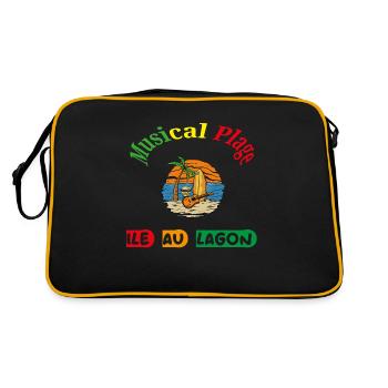musical plage ile au lagon - Sac Retro - noir/or - Dos