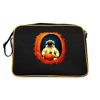 Astronaute avec Pumpkin Halloween Party Space - Sac Retro - noir/or - Dos