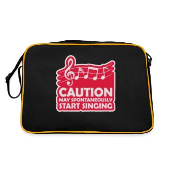may spontaneously start singing - Retro Tasche - Schwarz/Gold - Hinten