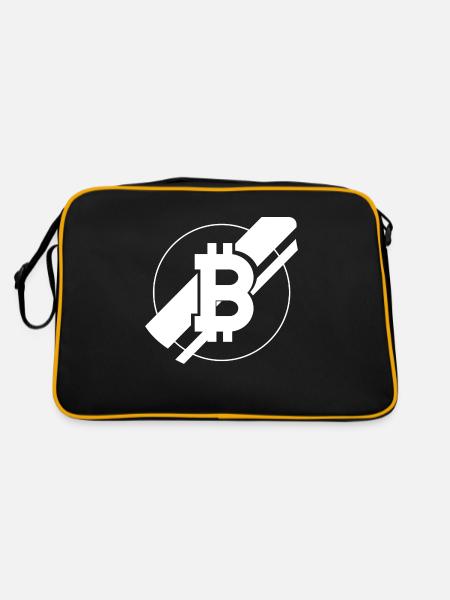Bitcoin Trading Crypto Aktien - Retro Tasche - Schwarz/Gold